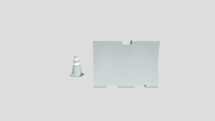 Cone And Barrier 3D Model