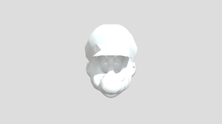 Untextured Mario Head 3D Model