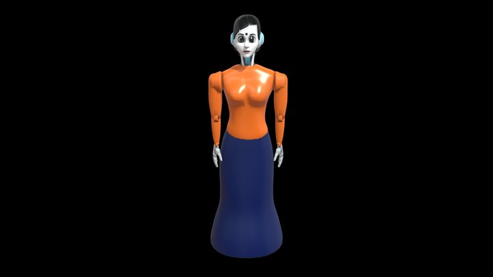 robot female updated 3D Model