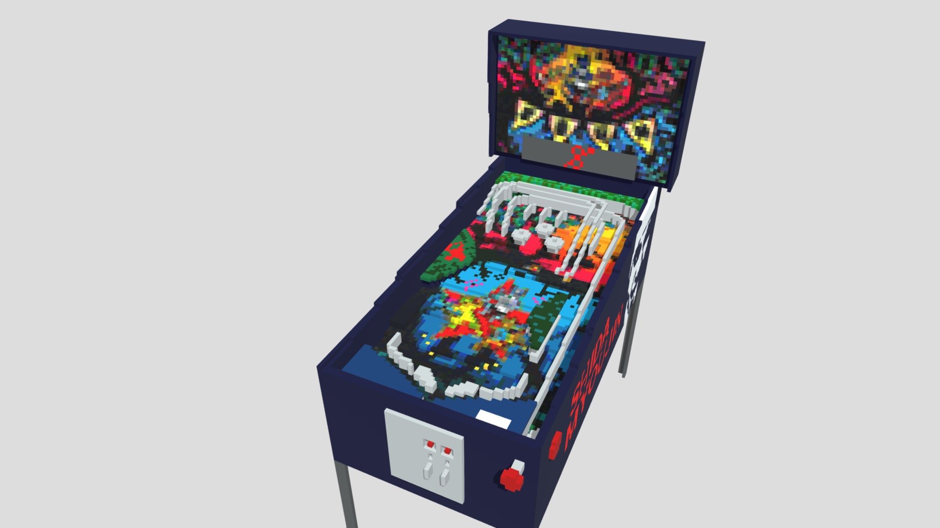 3d model pinball machine 02