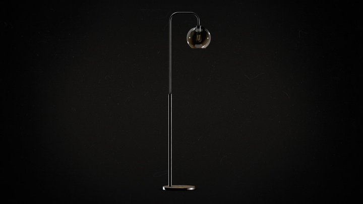 Bowl arc floor lamp [black] 3D Model