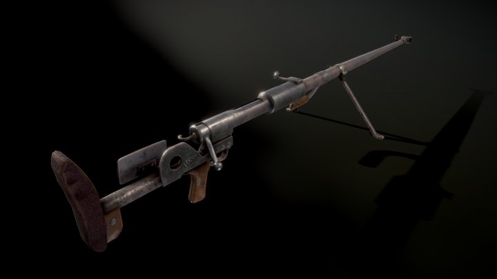 PTRD-41 - Degtyaryov Anti-Tank Rifle 3D Model
