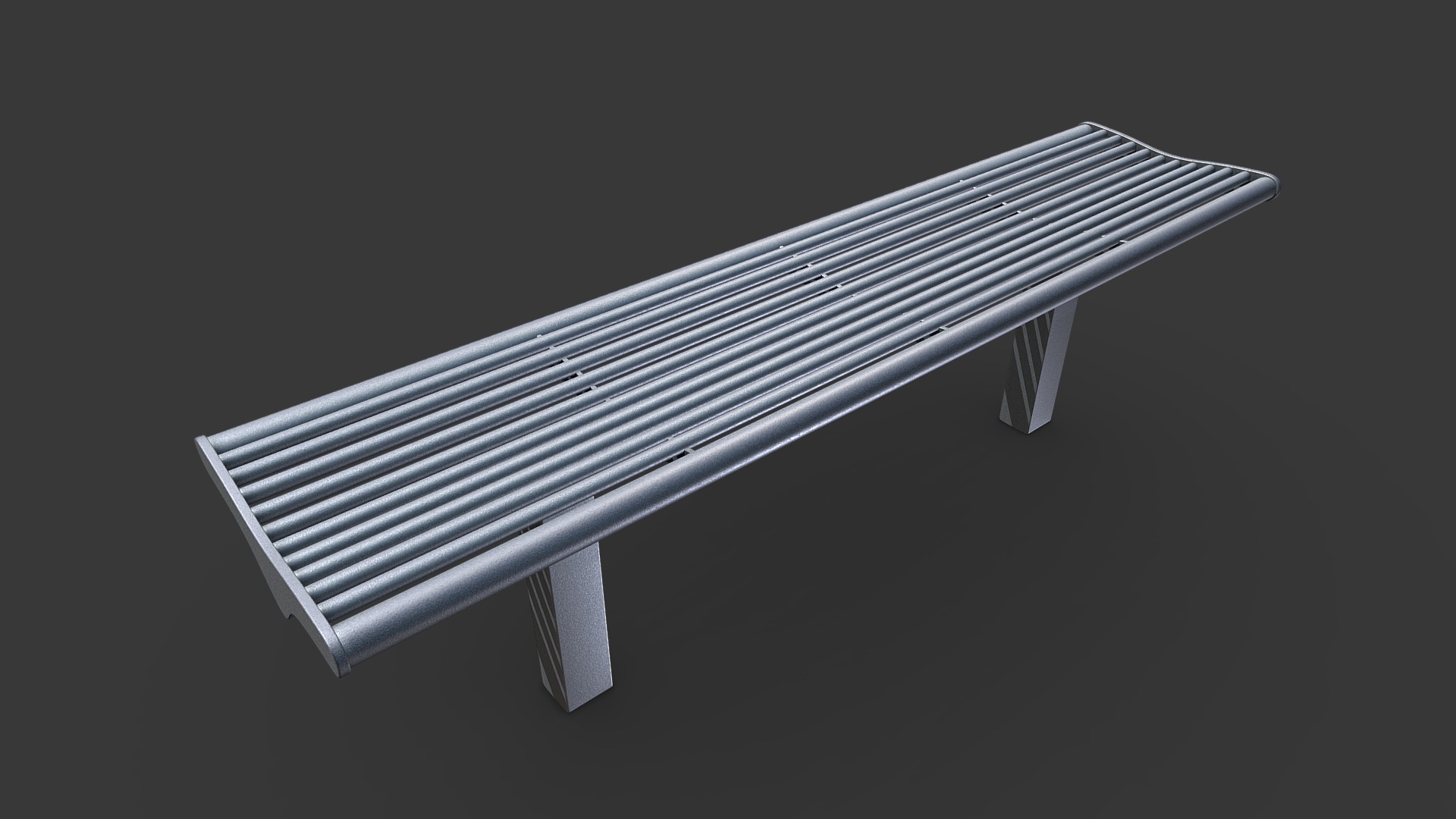 3D model Bench [5] (High-Poly Version) - This is a 3D model of the Bench [5] (High-Poly Version). The 3D model is about a grey metal object.