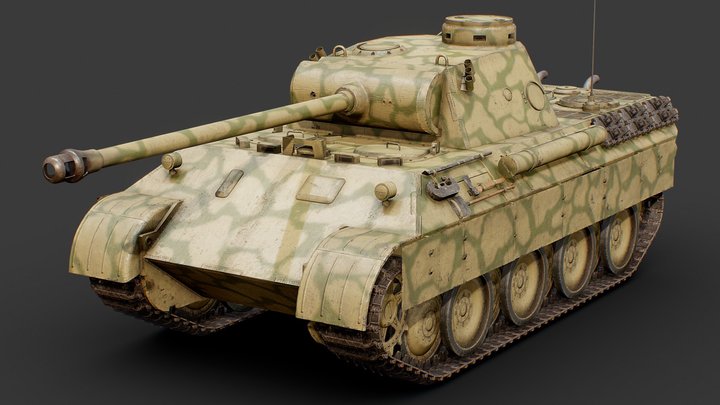 Panther Ausf.D (Kursk) - Game Assets 3D Model