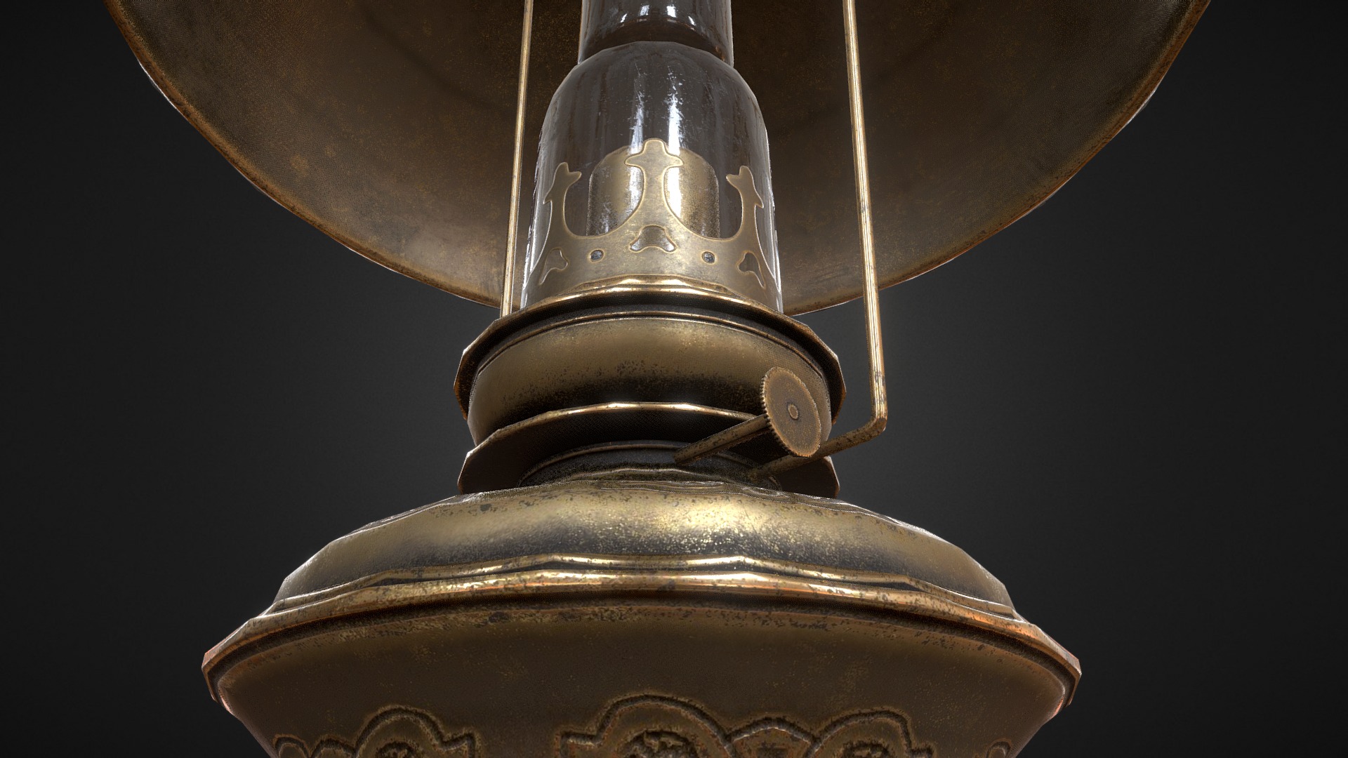 3D model Antique Oil Lamp - This is a 3D model of the Antique Oil Lamp. The 3D model is about a close-up of a gas pump.