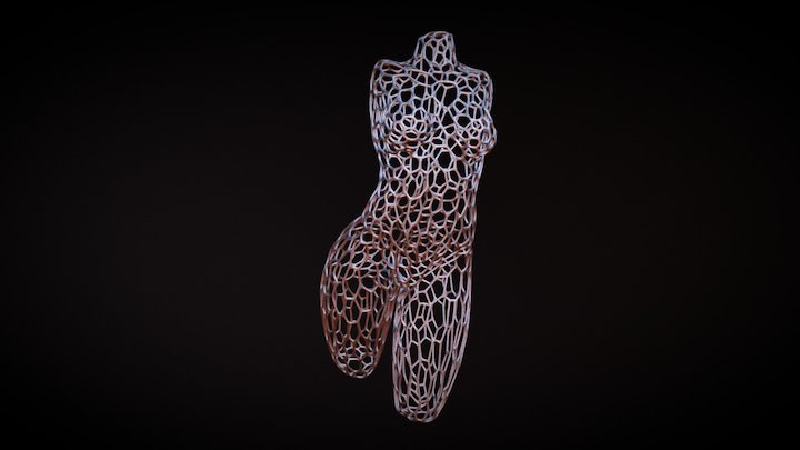 Female Torso Voronoi (low poly) 3D Model