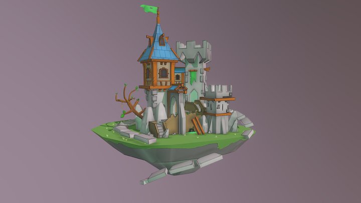 upside down castle 3D Model