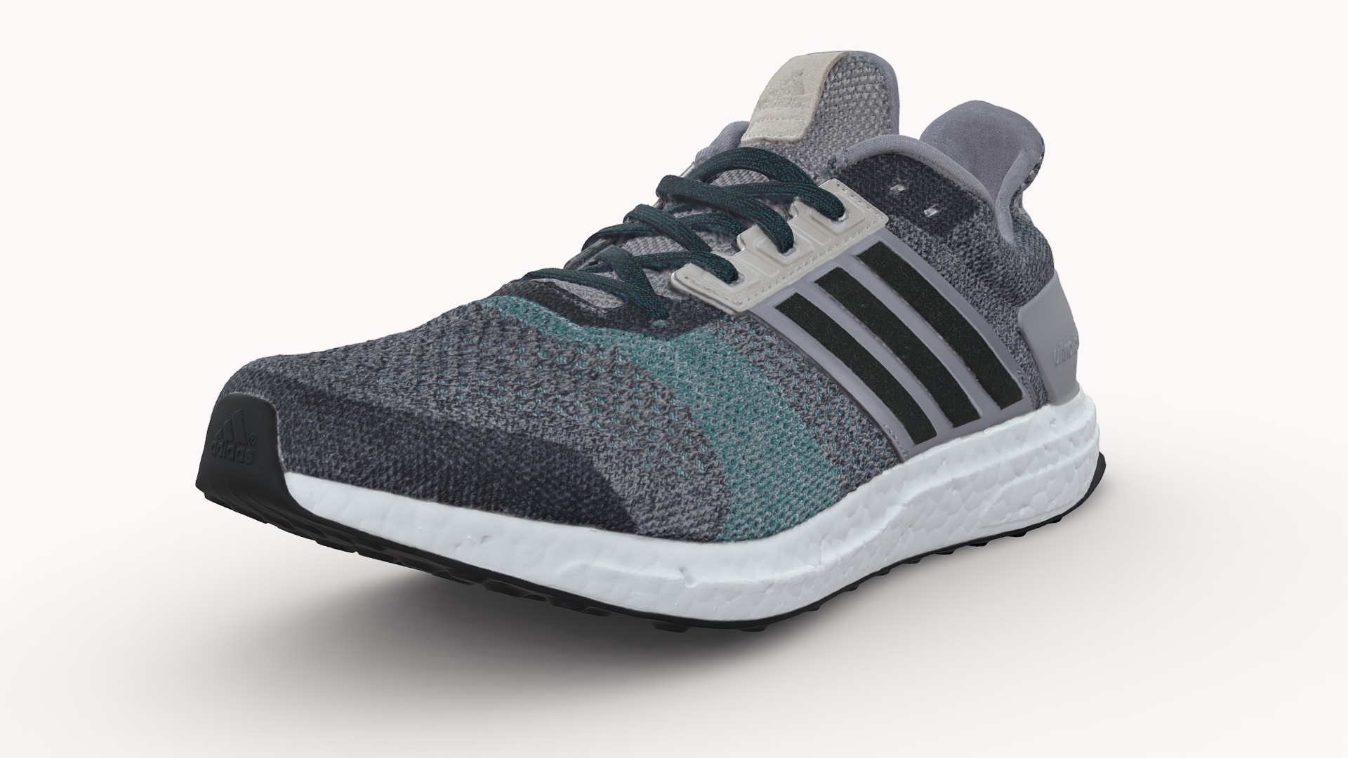 3D model Addidas Grey Green Boost - This is a 3D model of the Addidas Grey Green Boost. The 3D model is about a close-up of a shoe.