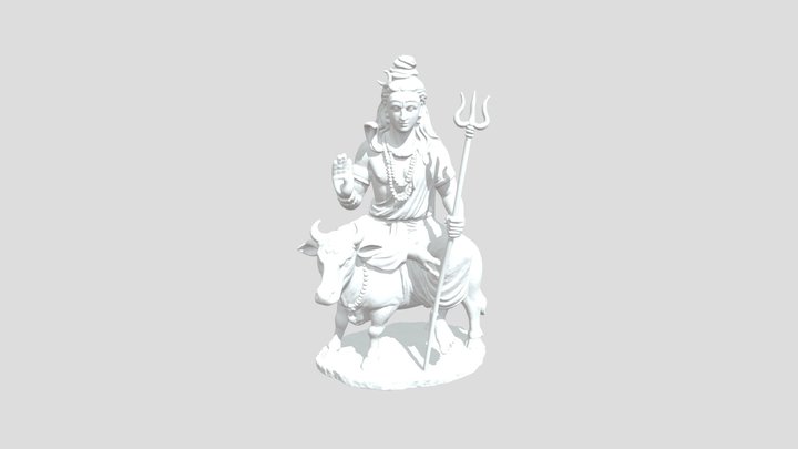 Shiva on Nandi Statue 3D Model