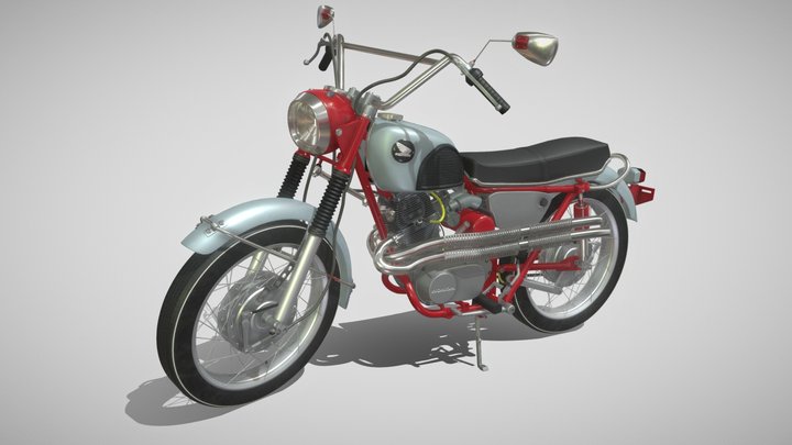 1966 Honda CL77 Scrambler 3D Model