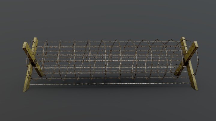 Barbed Wire Obstacle by mkaplunow 3D Model