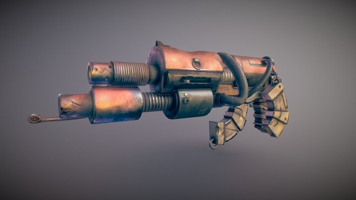 Assault Rifle With Flamethrower - "UberBolter" 3D Model