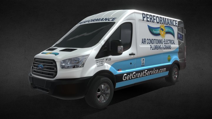 F150 Ford Transit Cargo Van- Mid Roof 3D Model