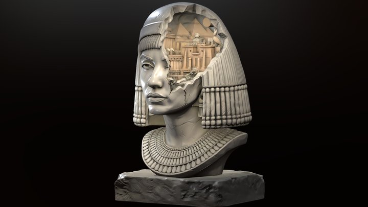 Busto Egipcia – Gratis 3D-model STL