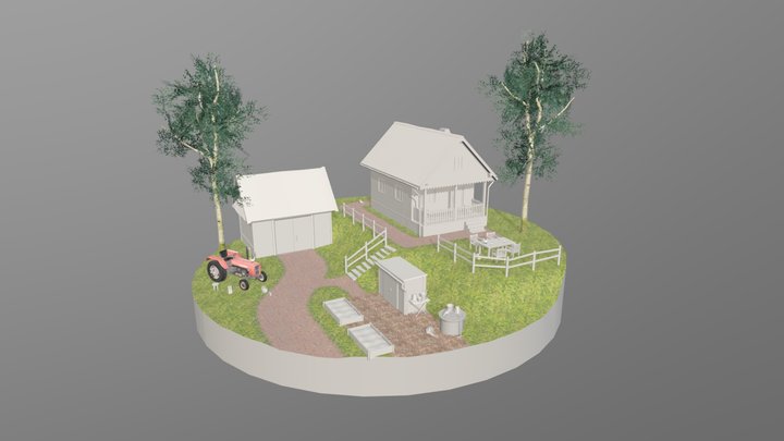 DAE Diorama retake – Small farm 3D Model