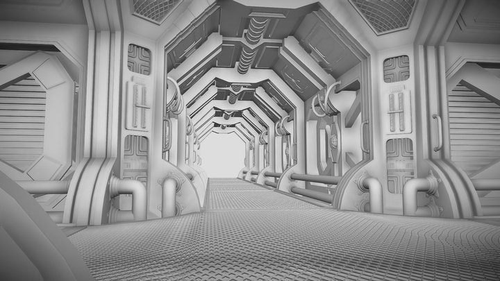 Sci-Fi Corridor 3D Model
