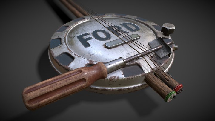 Hubcap Guitar 3D Model