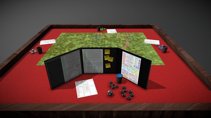 Dungeon's & Dragons Table Top Game 3D Model