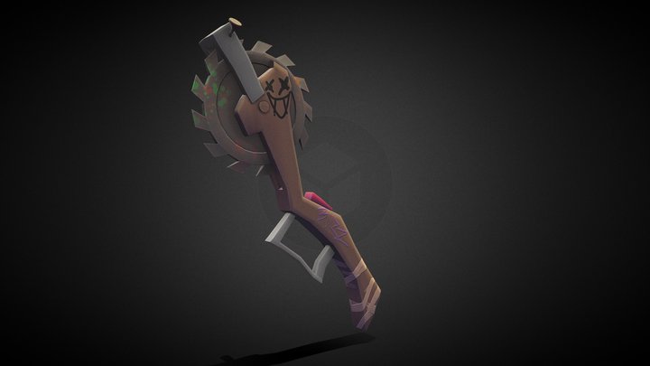 Stylized Saw Weapon 3D Model
