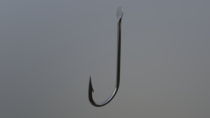 Hook Without Hole Fishing Material 3D Model