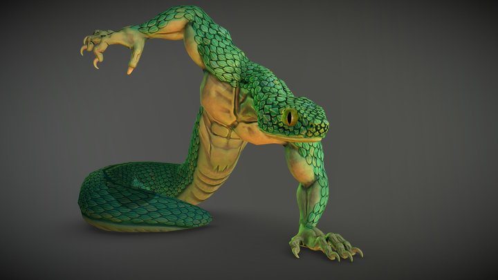 Snake Man 3D Model