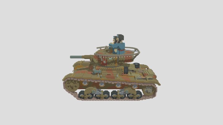 voxel T26 tank 3D Model