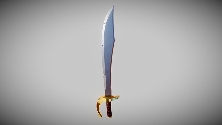 Cartoon Stylized Pirate Sword 3D Model