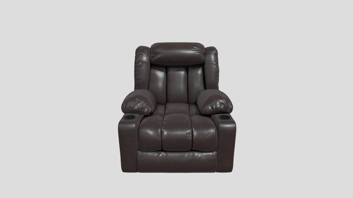 Recliner Brown_Leather 3D Model