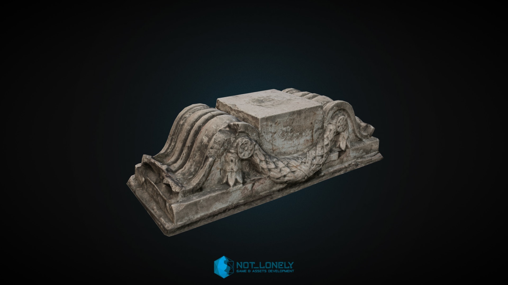 3D model Molding Stand - This is a 3D model of the Molding Stand. The 3D model is about a stone sculpture of a man and a woman.