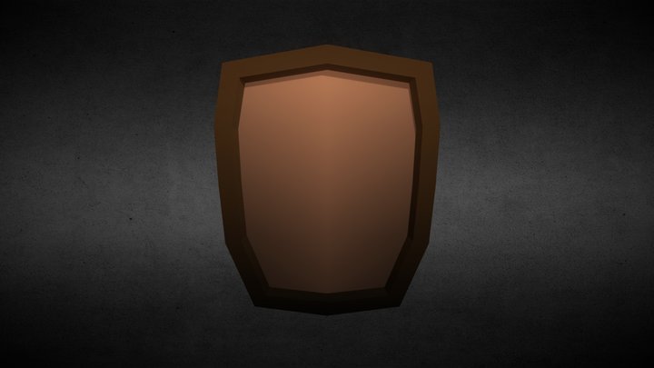 Low Poly Wooden SHIELD 3D Model