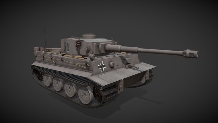 WW2 German Tiger 3D Model