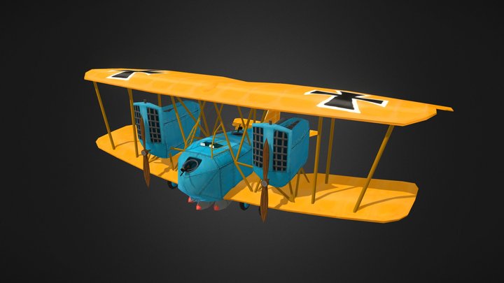 AEG G.IV WW1 Stylized Airplane 3D Model