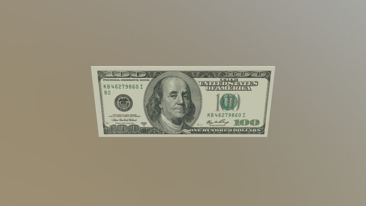 Us Dollar 100 3D Model