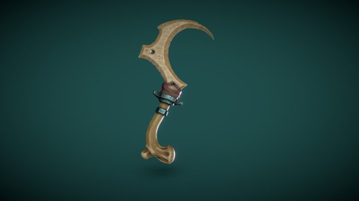 bone and Ivory Sickle Sculpt 3D Model