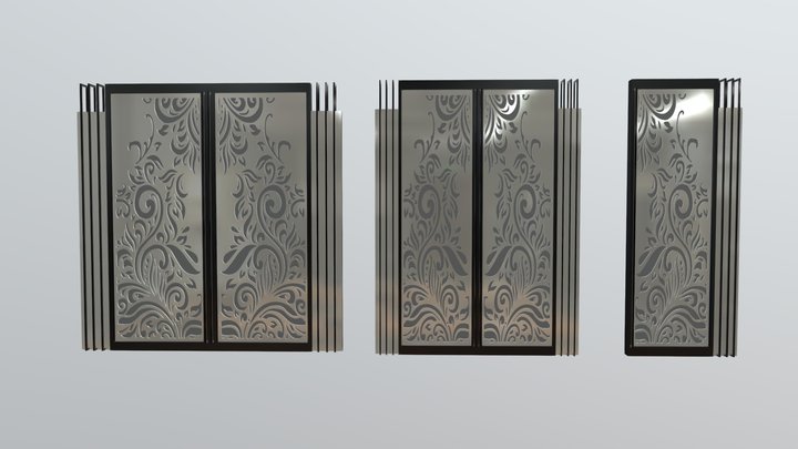Home Door Classic Style 3D Model