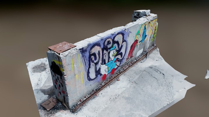 Graffiti wall 3D Model