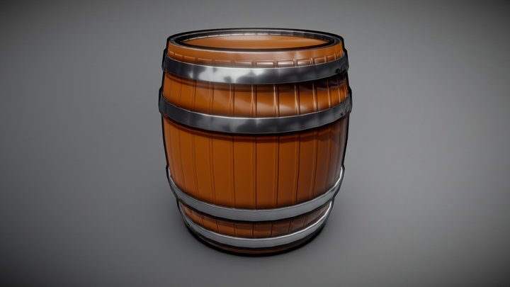 Toon Barrel 3D Model