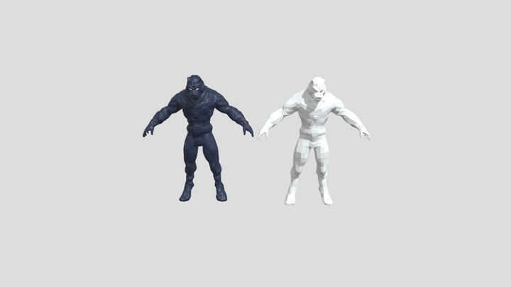 Werewolf in Glabro form 3D Model