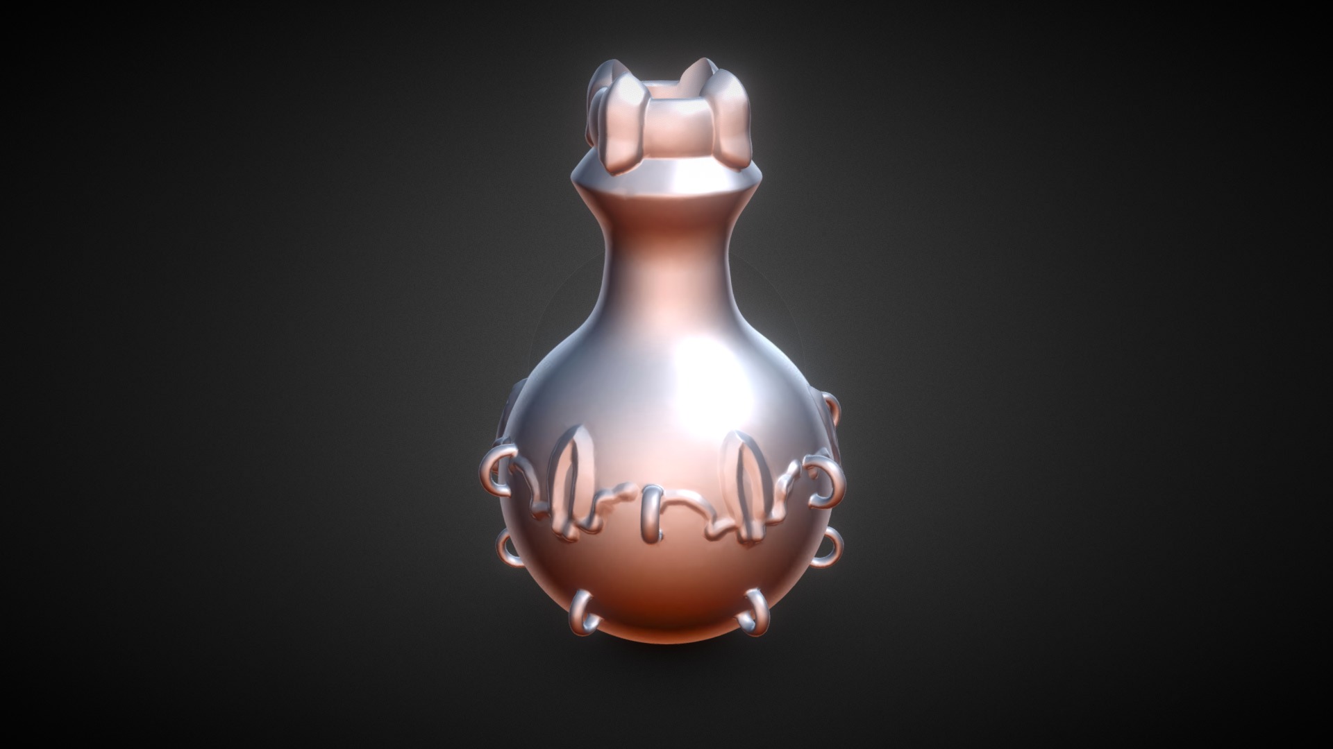 3D model Fantasy Health Potion Empty - This is a 3D model of the Fantasy Health Potion Empty. The 3D model is about a ceramic teapot with a design.