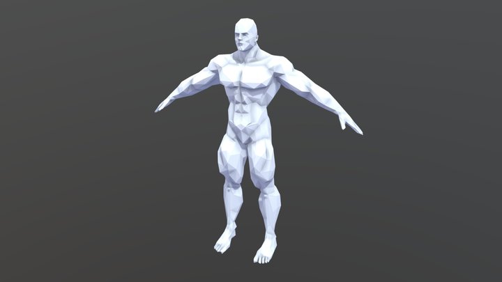 Low-poly Muscular Male Base 3D Model