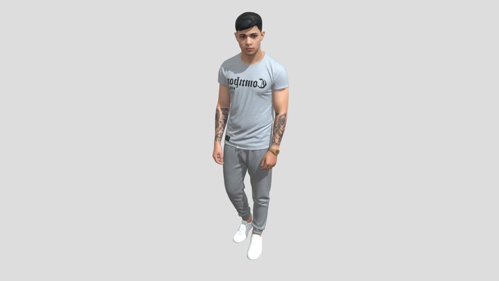 Casual Grey Streetwear Portrait – Free 3D Model STL
