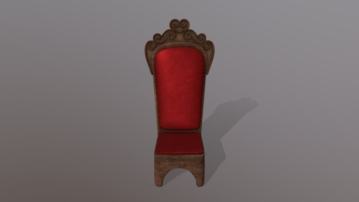 Old 3D Baroque Chair 3D Model