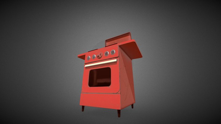 Fogão Retrô Anos 80/90 3D Model