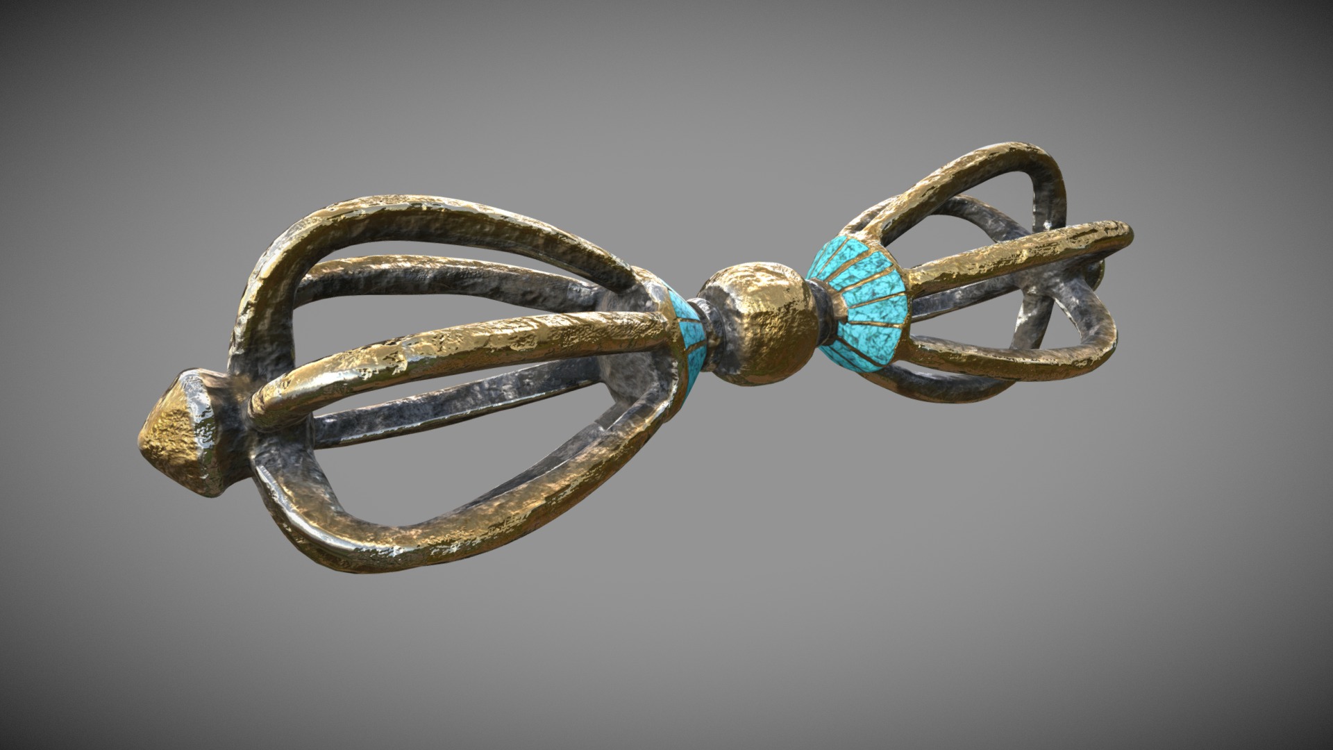 3D model Buddhist Ritual Object - This is a 3D model of the Buddhist Ritual Object. The 3D model is about a close-up of a ring.