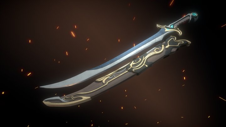 Elf Sword and Scabbard Free 3D Model
