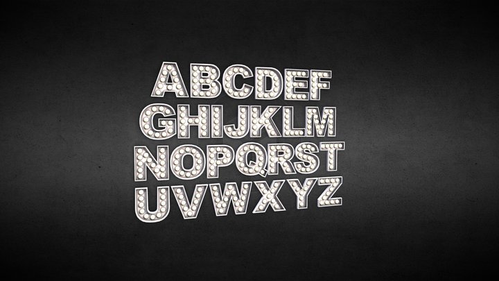 .:RatzCatz:. Illuminated Letters 'Arial' 3D Model