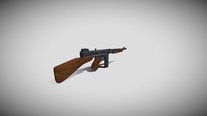 tompson Sub Machine Gun 3D Model