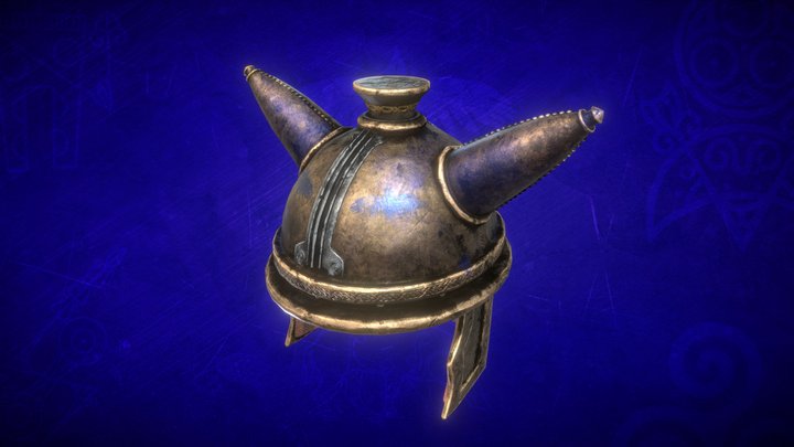 Celtic horned helmet (fantasy) 3D Model