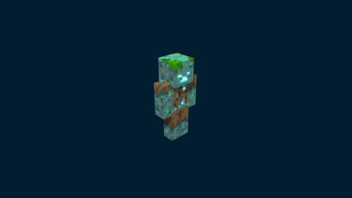 Minecraft Drowned 3D Model