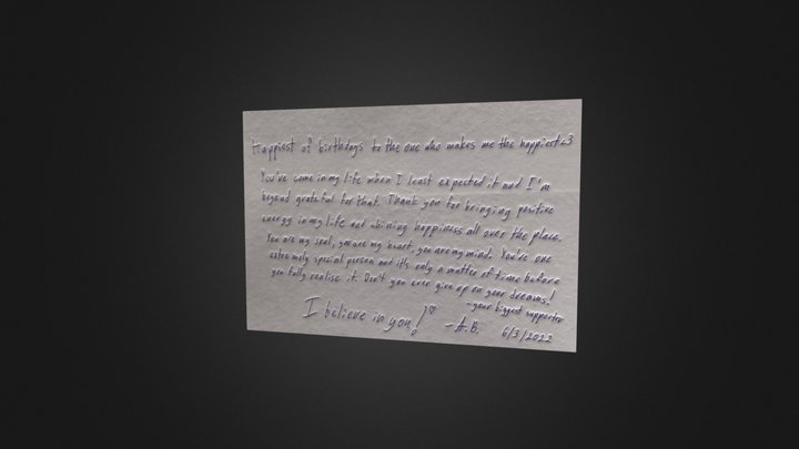 Birthday Love Letter For Alex :) 3D Model